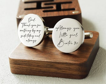 Father of the bride gift, custom personalized cufflinks, Daughter's Wedding Gift for Father，Always Your Little Girl Wedding Cufflinks