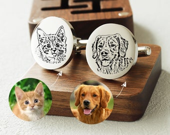 Personalization pet cufflinks, personalized souvenir cufflinks,engraved gift boxes available, custom cufflinks gift for groom on wedding day