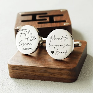 Personalized Father of the Groom Cufflinks gift, Proud to be your son cufflinks, Custom Father of the Bride Gift for Wedding