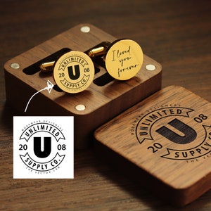 Logo Cuff Links, Photo Cufflinks, Personalized CuffLinks, Business Logo, Custom Engraved Logo Cufflinks, Company Logo Gift, Corporate Gifts