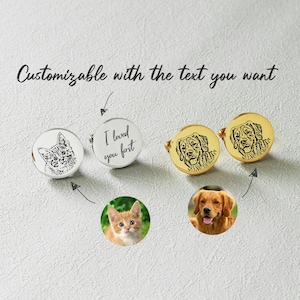 Anniversary gift for husband, Customized pet cufflinks ,Pet portrait keepsake cufflinks, Personalized gifts for pet lovers, Gifts for him