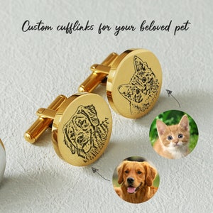 Personalization pet cufflinks, personalized souvenir cufflinks,engraved gift boxes available, custom cufflinks gift for groom on wedding day image 5