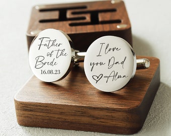 Custom Father of the bride gift, personalized Wedding  cufflinks, Daughter's Wedding Gift for Father, I loved your Dad Cufflinks