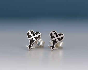 Inverted Heart Stud Earrings