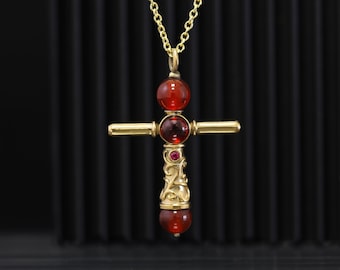 Beaded cross necklace