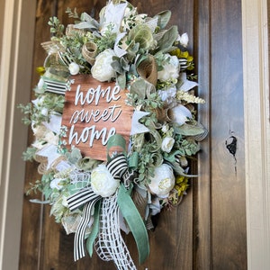 Year-Round wreath for front door, Greenery wreath door decor, Floral door hanger, Everyday front door decoration, All season wreath decor