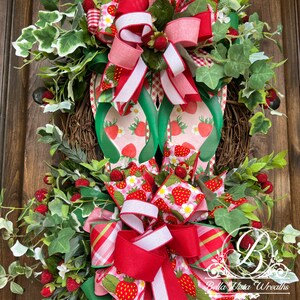 Strawberry Grapevine Wreath: Summer Farmhouse Door Decor