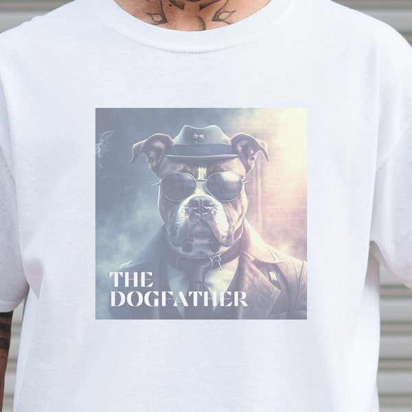 T-shirt Humour Chien "The Dogfather" - Coton, Sans étiquettes, Marque Fruit Of The Loom