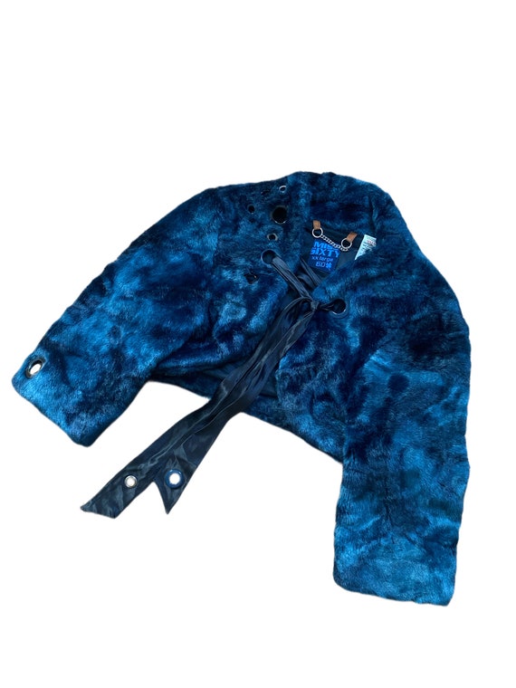 Amazing MISS SIXTY Vintage Y2k Navy Blue Faux Fur… - image 3