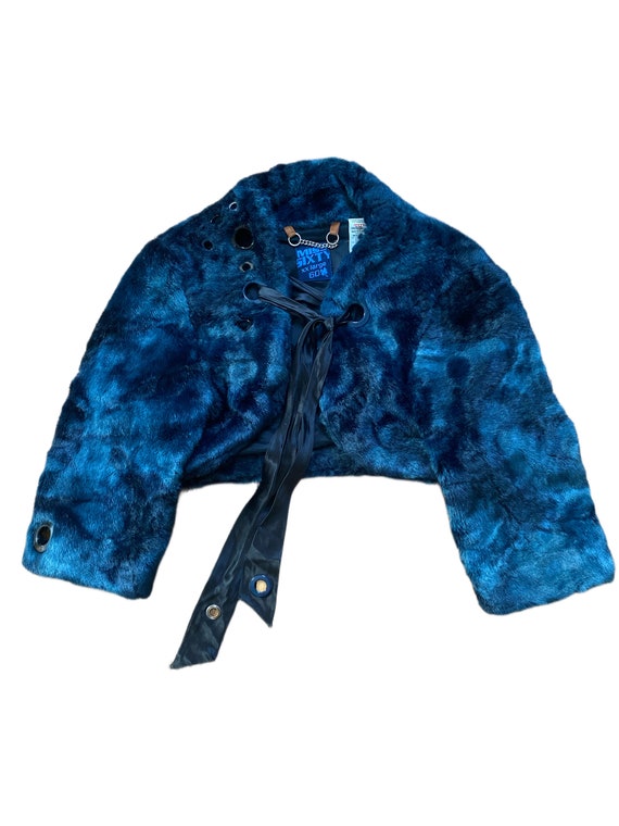 Amazing MISS SIXTY Vintage Y2k Navy Blue Faux Fur… - image 2