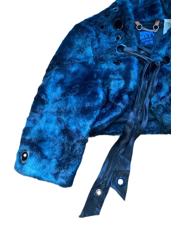 Amazing MISS SIXTY Vintage Y2k Navy Blue Faux Fur… - image 5