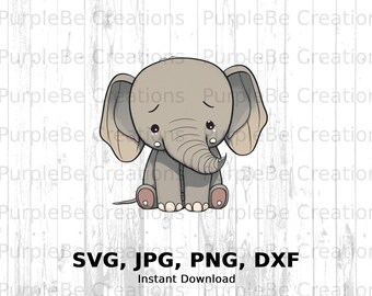 Elephant - Safari Nursery Wall Art - Nursery Decor - Instant Download - Png, Jpg, Svg, Dxf - Digital Design - Digital Download