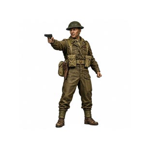 STL/3MF Digital File British Lieutenant WW2 Platoon Leader British Army Miniature 3D Print