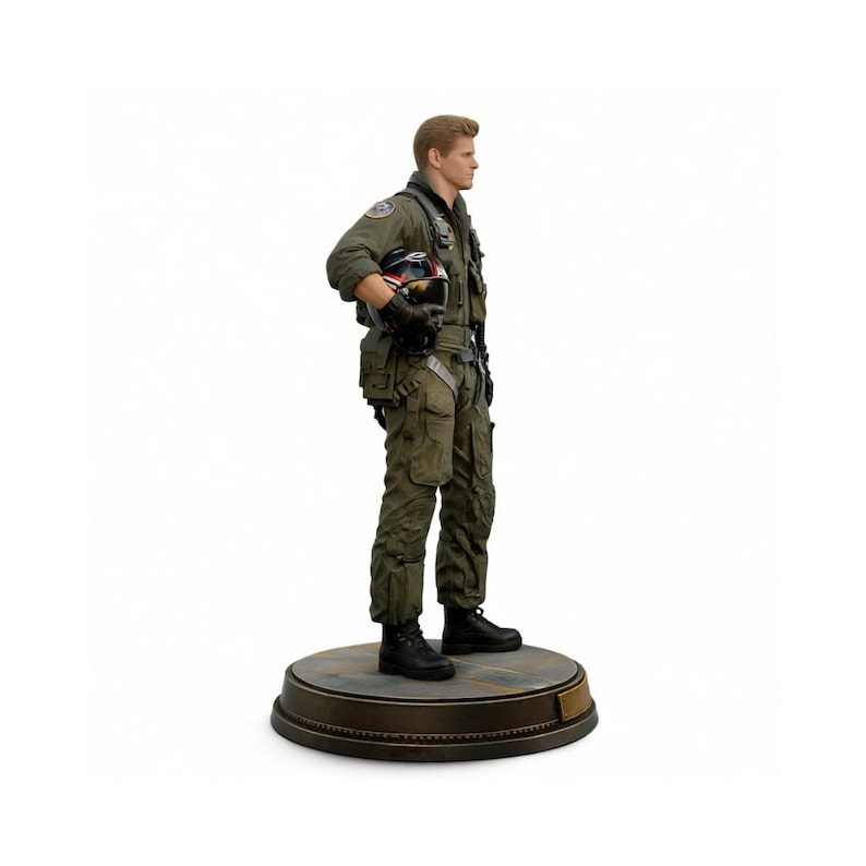 Iceman-style fighter pilot figurine, STL 3MF 3D file, FDM resin print, digital military figurine model image 2