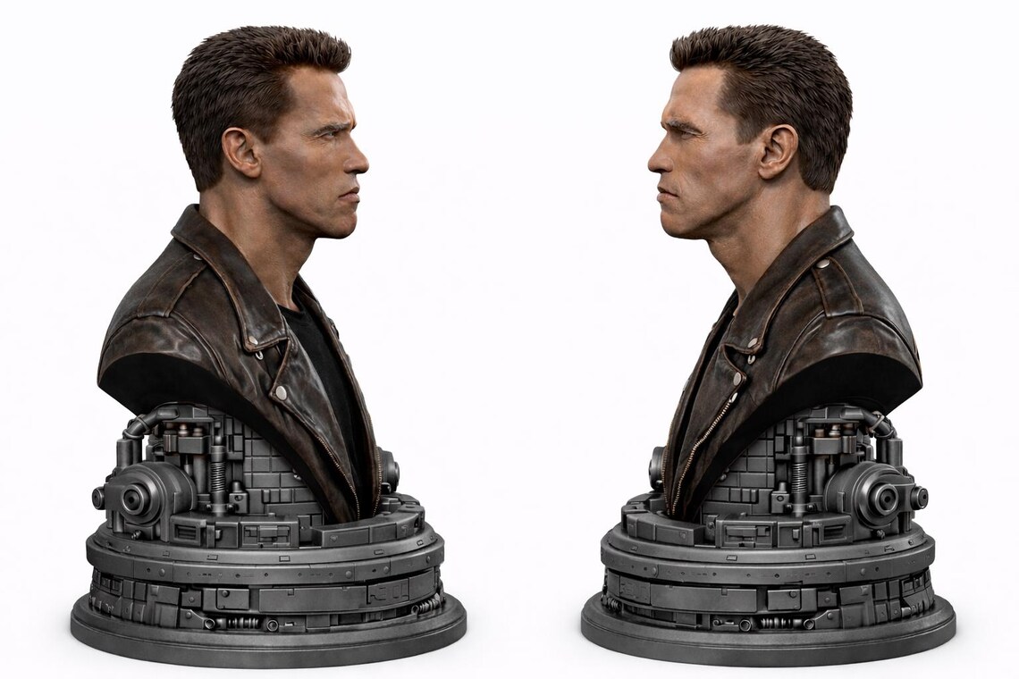 3MF File Stylized Futuristic Cyborg Bust 3D Model 3D Printing Digital ...