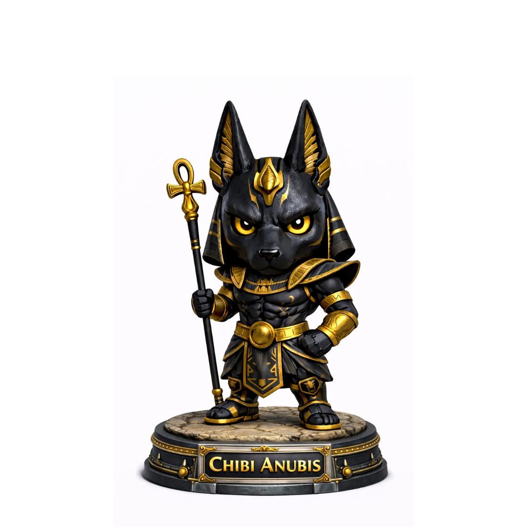 Grande figurine Anubis - chacal couché - divinité de l'au-delà - 28 cm