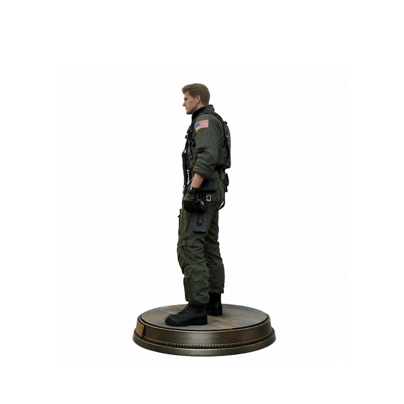 Iceman-style fighter pilot figurine, STL 3MF 3D file, FDM resin print, digital military figurine model image 4