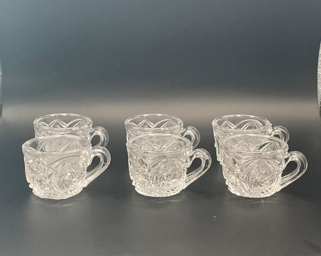 Set of 6 Vintage L.E. Smith 'aztec' Individual Glass Salt Cellars ...