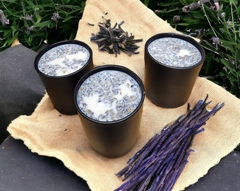 Lavender Scented Candles with Lavender Petals