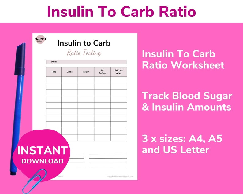 Insulin to Carb Ratio Worksheet Figure Out Your Insulin to Carbohydrate ...