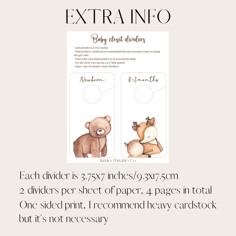 Woodland Animals Baby Closet Dividers, Printable Forest Animals, Closet ...