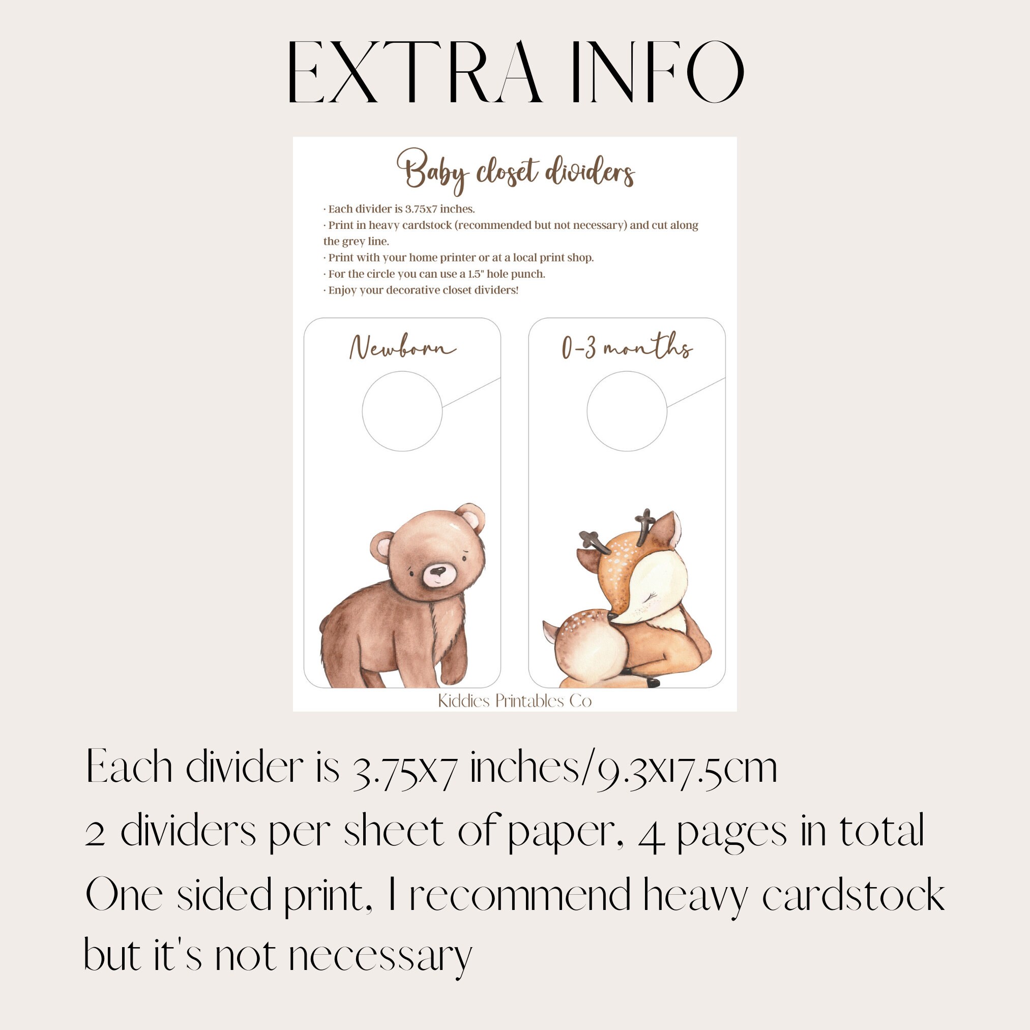 Woodland Animals Baby Closet Dividers, Printable Forest Animals, Closet ...