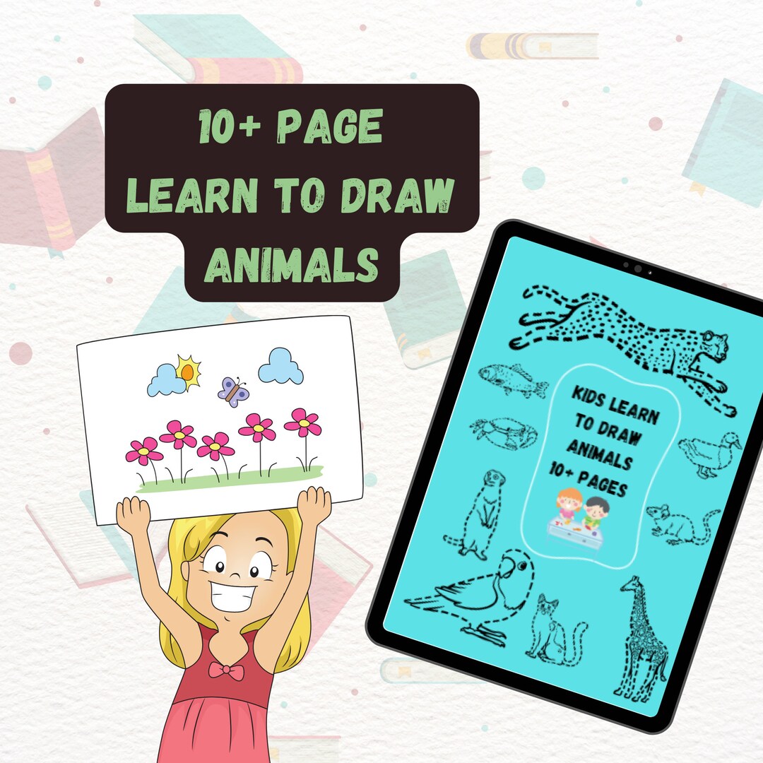 Learn to Draw Animals Book Coloring Book Animals Draw Printable Dot to