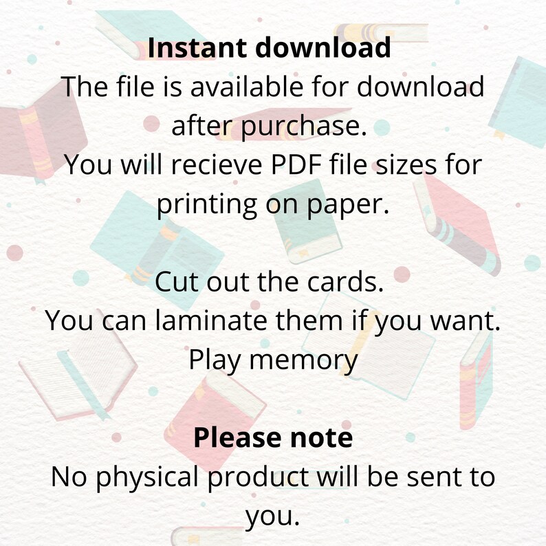 Printable Memory Card Game for Kids, Matching Cards for Education and ...