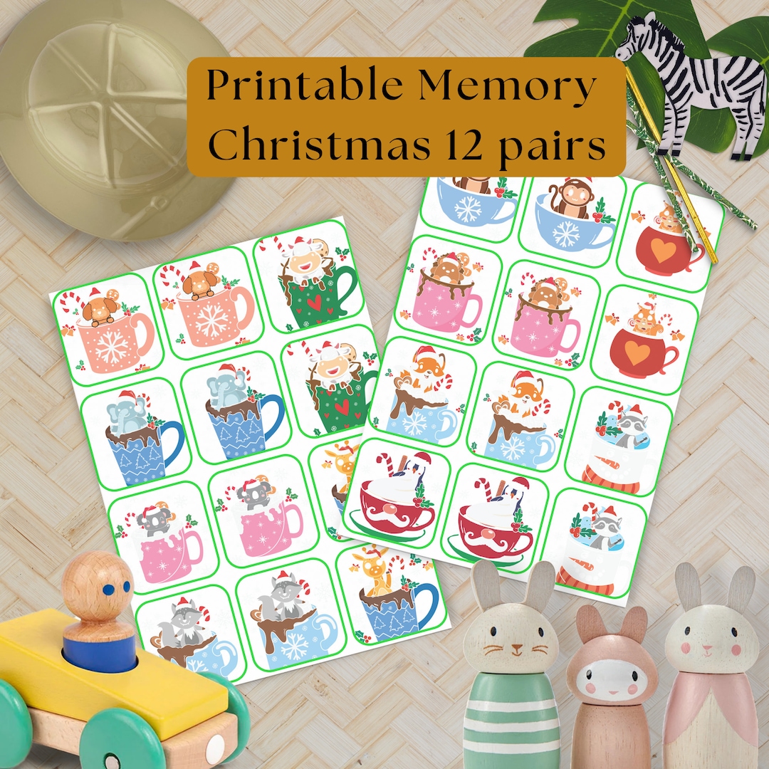 Printable Memory Card Game for Kids Matching Cards for Etsy