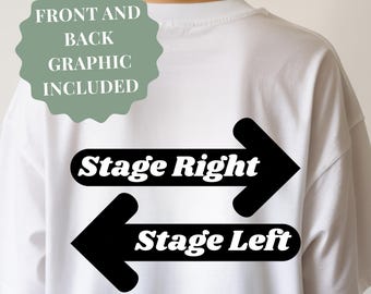 Teatro a destra e a sinistra del palcoscenico SVG / Maglietta divertente per attori / Teatro PNG / Design per amanti di Broadway per DTF e sublimazione