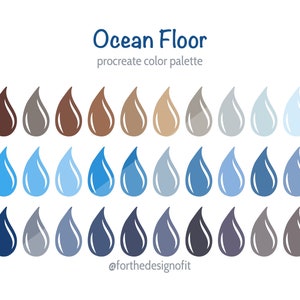 Procreate Color Palette, Ocean Floor, Swatches for Procreate
