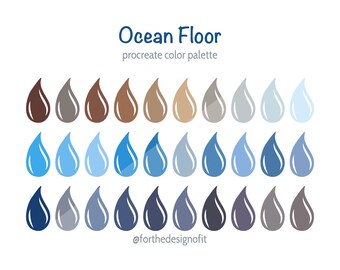 Procreate Color Palette, Ocean Floor, Swatches for Procreate