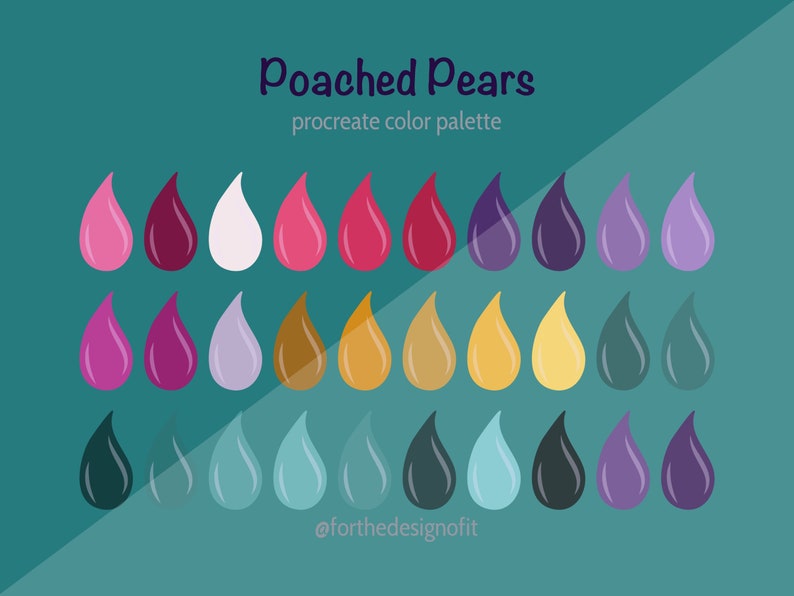 Procreate Color Palette, Poached Pears, Swatches for Procreate - Etsy