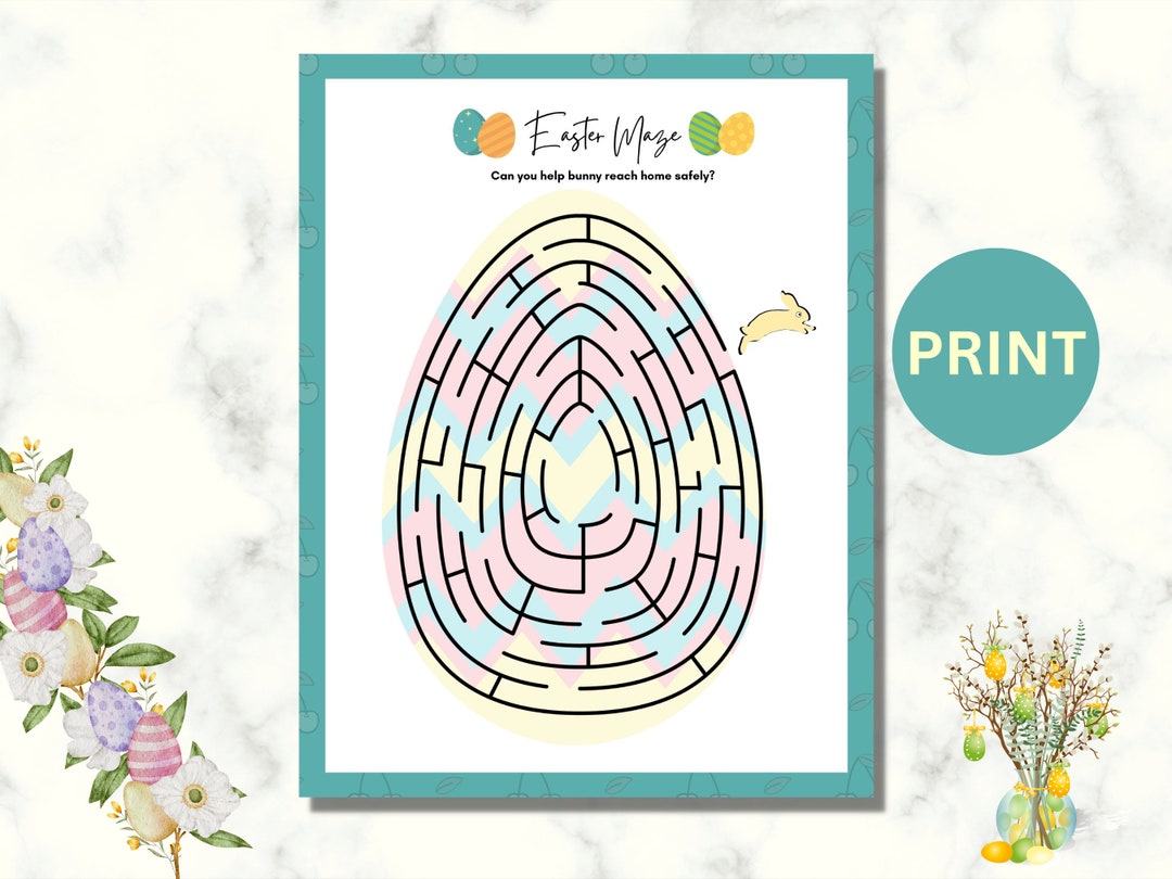 Easter Maze Easter Maze Puzzle Printable Easter Activity - Etsy