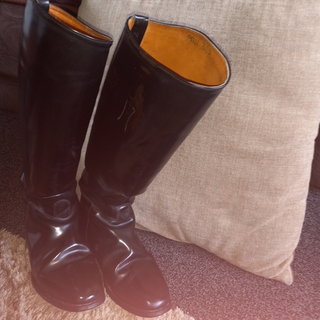 Vintage Regent Long Leather Riding Boots Size Uk 6.5 Etsy UK