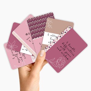 Tarjetas de afirmación imprimibles de 3 x 4 con citas motivacionales para mamás, juego de tarjetas rosas para regalar, tarjetas inspiradoras, tarjetas de tablero de visión para mujeres
