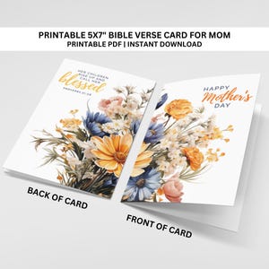 Afdrukbare Moederdagkaart bijbelvers 5 x 7 inch, Spreuken 31:28, christelijke Moederdagkaart, direct downloaden | Op geloof gebaseerde wenskaart pdf