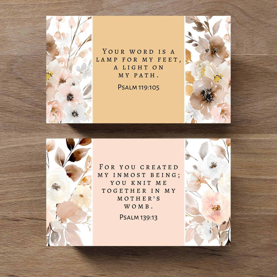 Bible Verse Cards – Neutral Watercolor Floral Scripture Cards ...