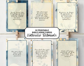 Aquarell Bibelverskarten: Schrift Minikartenpaket (digitaler Download), Gebetsbrett Botanicals