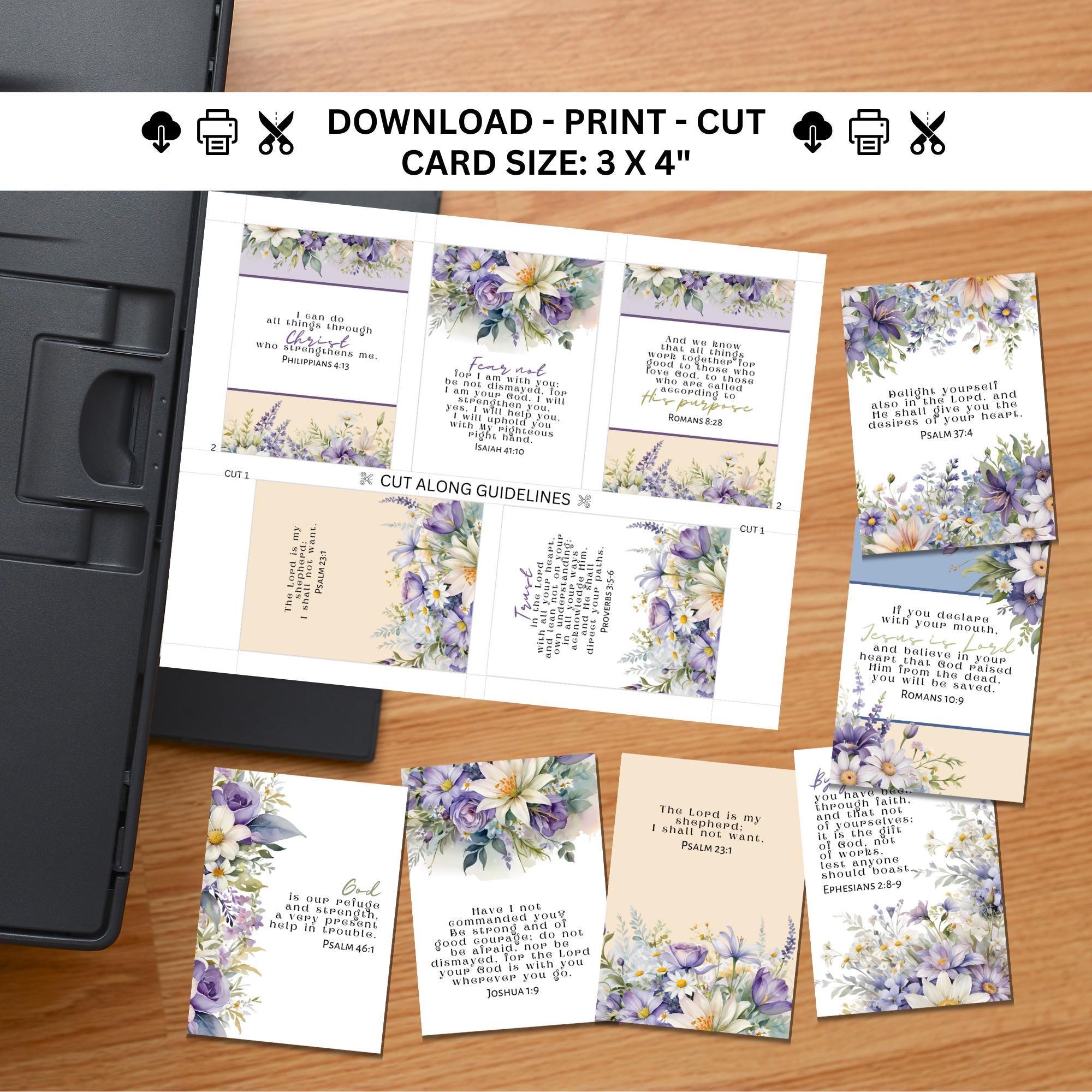 Faith Floral Bible Verse Cards: Watercolor Scripture Flashcards, Memory ...