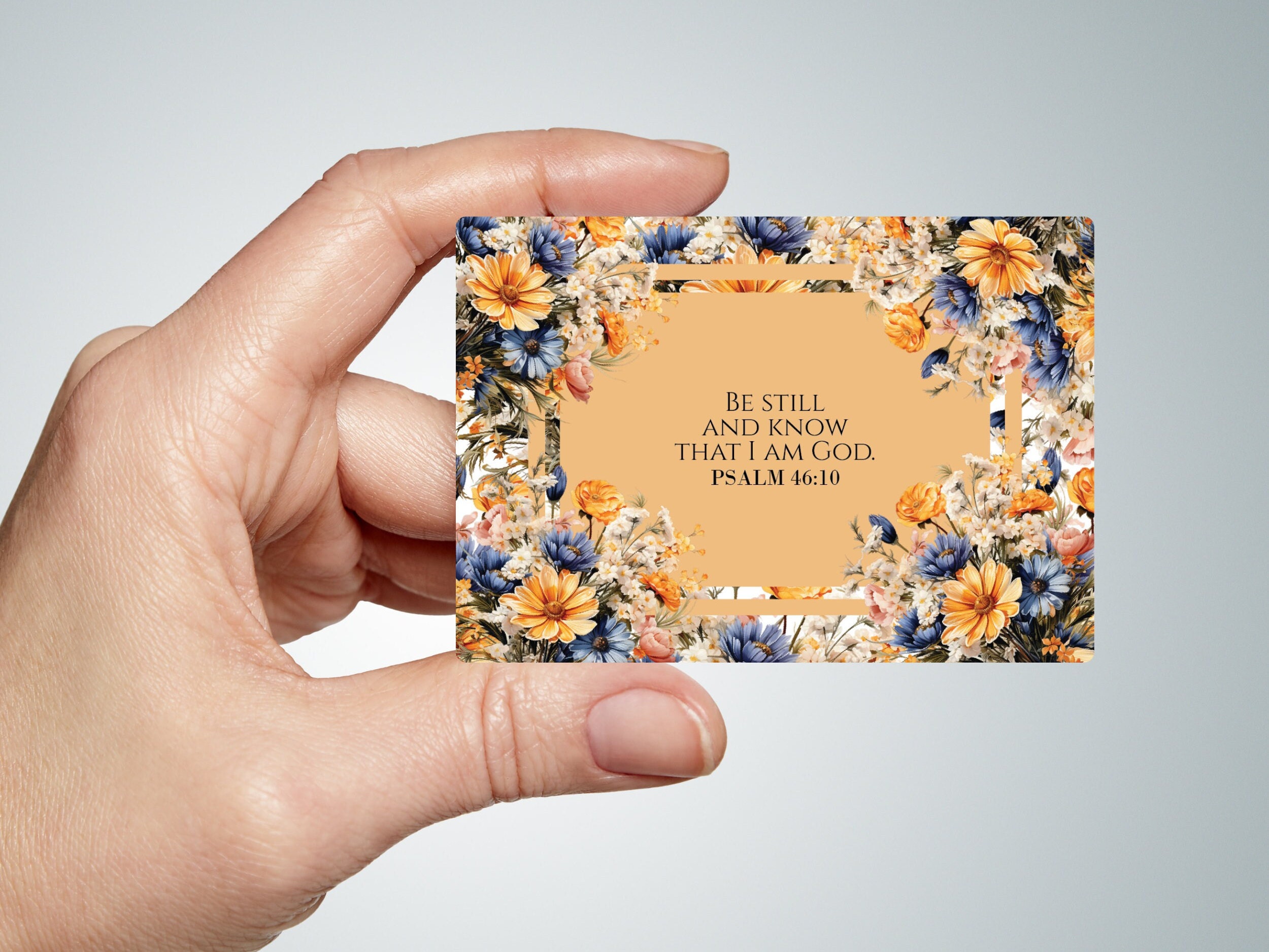 20 Mini Bible Insert Cards With Blue, Yellow and Pink Watercolor ...