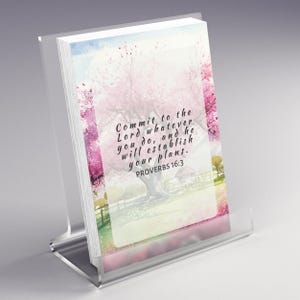 Mini cartes bibliques nature, lot de 12 paysages aquarelles, cartes d'encouragement versets bibliques pour tenir un journal ou offrir de l'inspiration