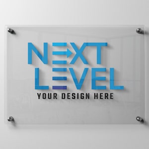 Acrylic Panel Sign Business logo sign 3D Acrylic Sign Rectangular Sign Company Sign Beauty Sign 3D Logo Sign Personalised Logo office wall
