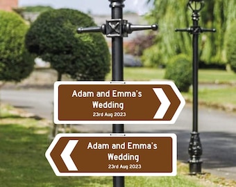 Wedding Sign Personalised wedding Direction Road  Sign Wedding welcome Plaque Signs Wedding Signs Decor Wedding Reception Signage Parking