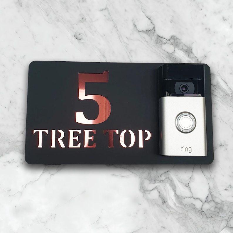 Ring Doorbell House Number Sign Door Number With Street Name Black ...