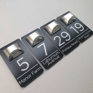 Premium solar light house sign- Black or Brushed Silver Aluminium