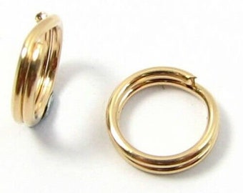 9ct Yellow Gold 5mm Split Ring Link Attachment Ring Jewellery Fastener Findings