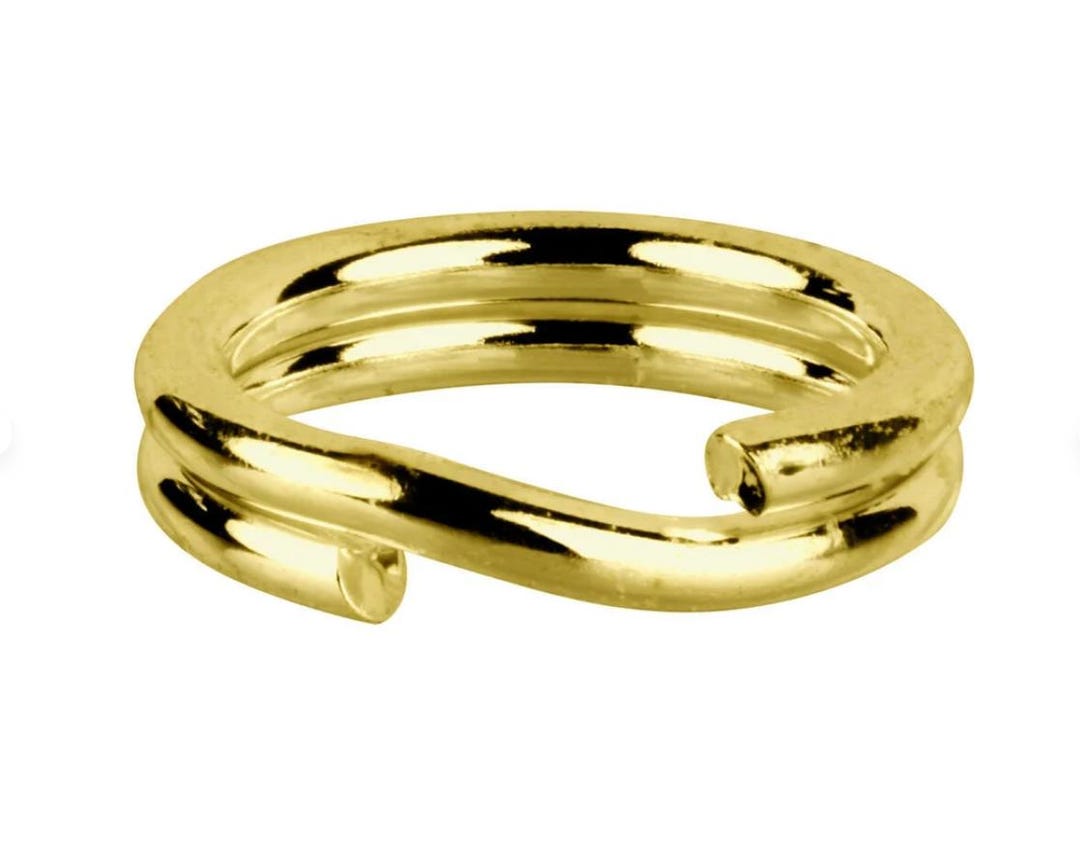 Attachable Ring 9ct Yellow Gold 5mm Split Ring Link Attachment Ring Jewellery Fastener ...