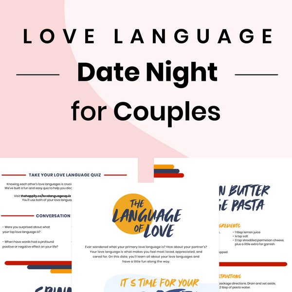 Love Language Date | Physical Touch | Acts of Service | Gifts | Words of Affirmation | Quality Time | Instant Download | Date for Couples