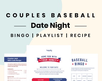 Baseball Date Night | Couples Printable | Date Night Ideas| Instant Download | Games For Couples | Fun Date For Couples | Date Night Gift